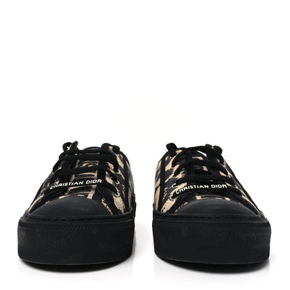 Christian Dior Canvas Leopard Print Embroidered Womens Walk'N'Dior Low Top Sneakers 38 Natural 3 of 8
