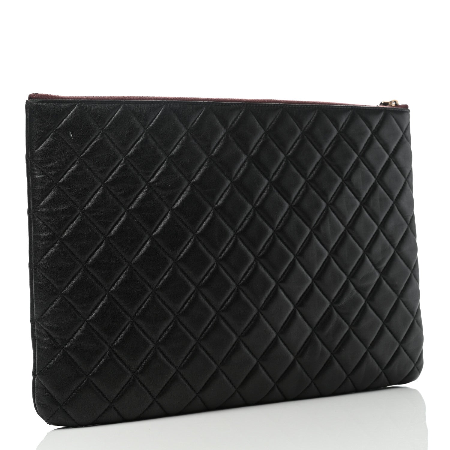 Chanel Lambskin Quilted Large Cosmetic Case Black 3 of 8