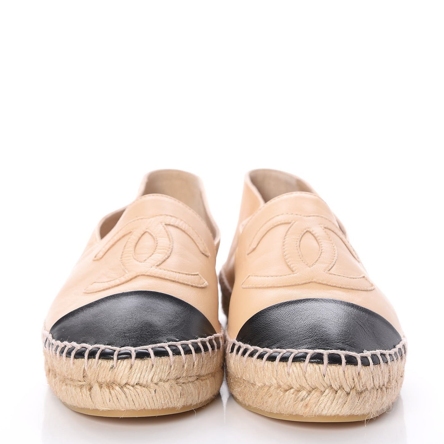 Lambskin CC Espadrilles 38 Beige Black