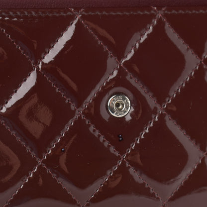 Chanel Patent Quilted Wallet On Chain WOC Burgundy 18 of 18