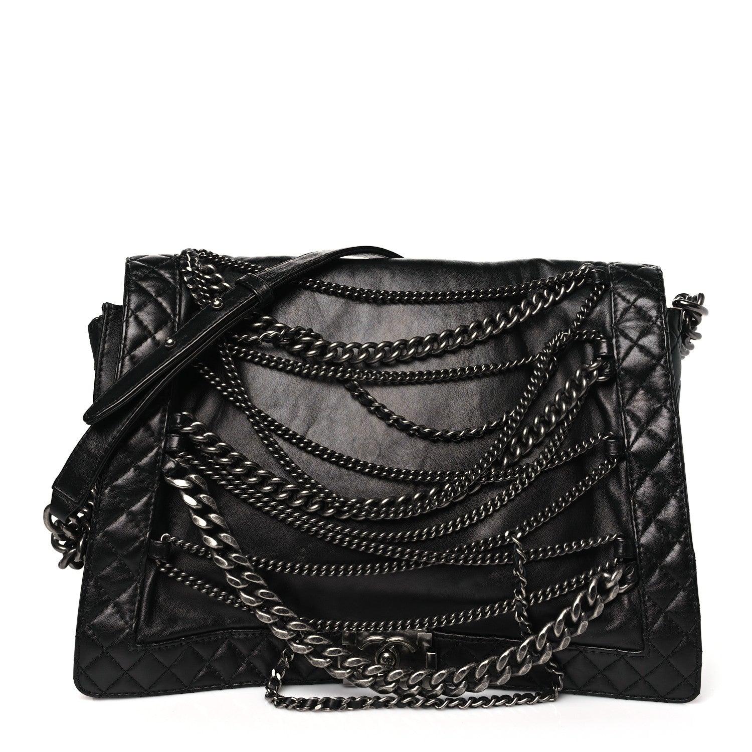 Chanel Calfskin Enchained XL Boy Flap Black 1 of 13