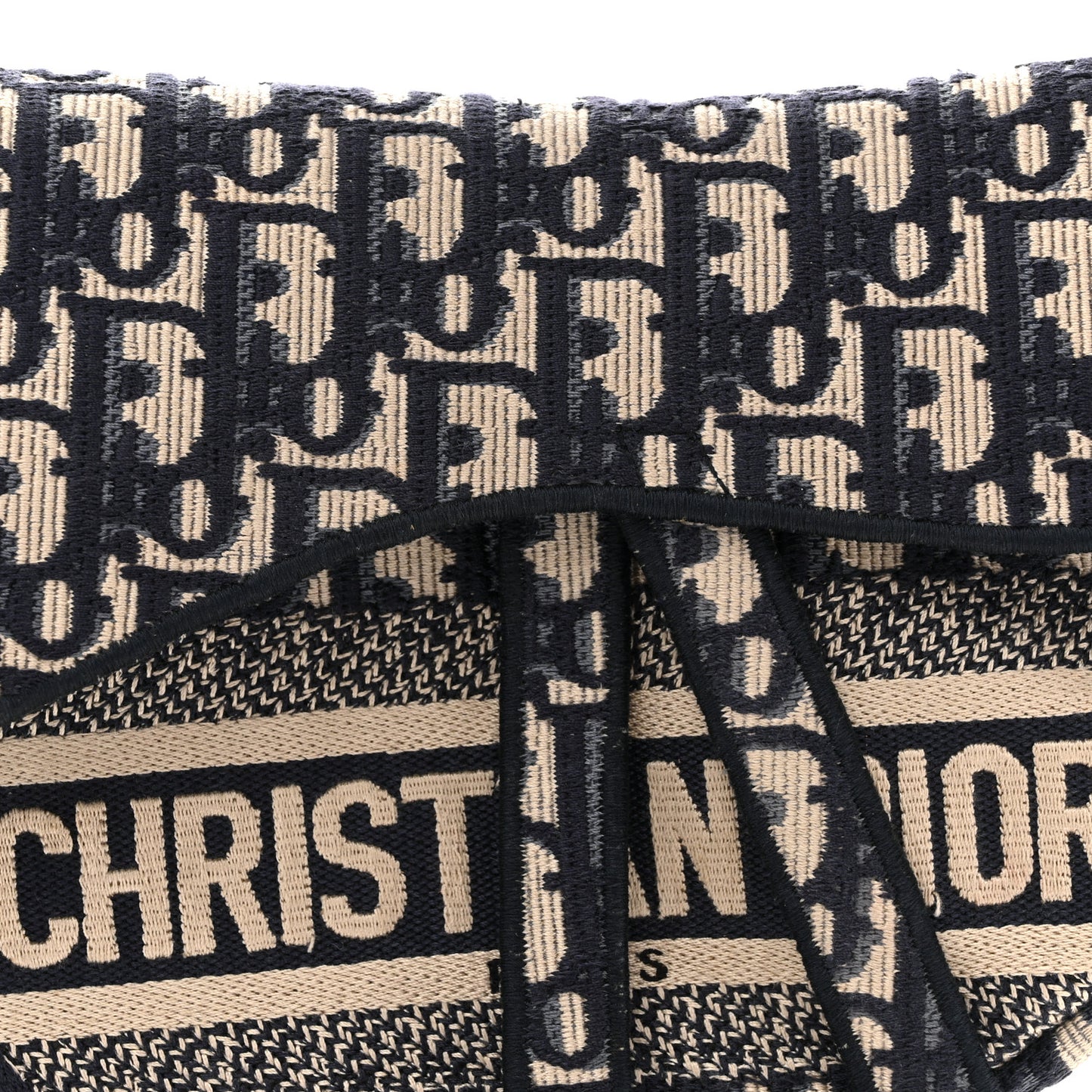 Oblique Embroidered Saddle Bag Blue
