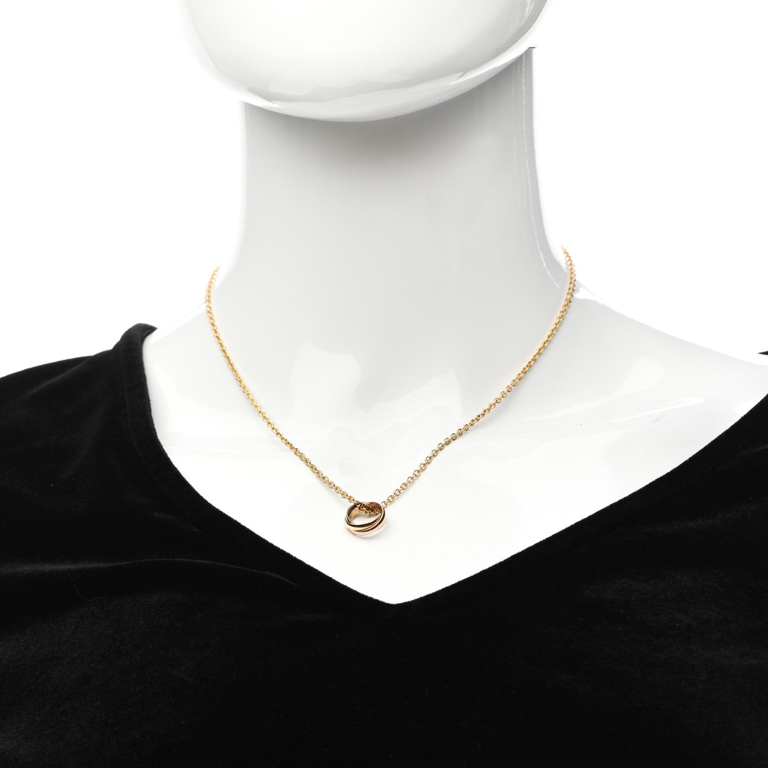 Cartier 18K Pink Yellow White Gold Baby Trinity Pendant Necklace 2 of 6