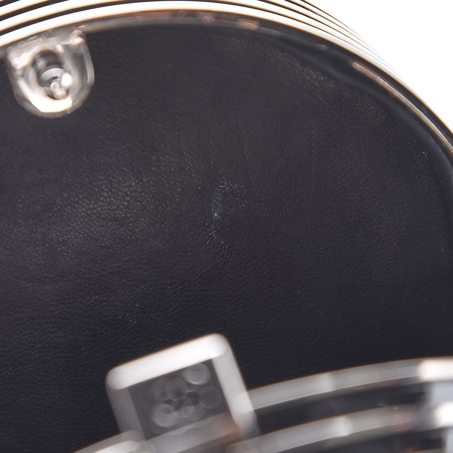 Enamel Resin Pillbox Minaudiere Black White