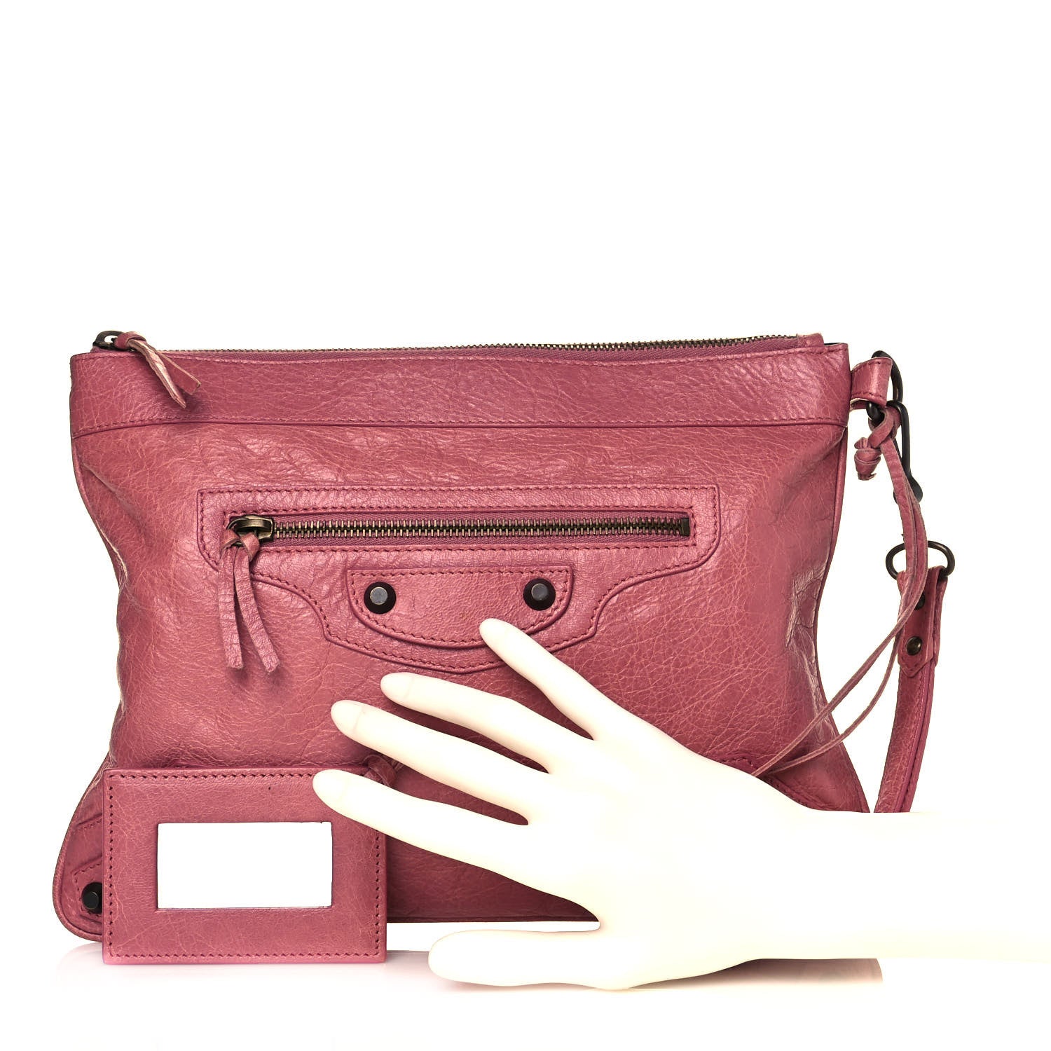 Balenciaga Agneau Classic Hardware Flat Handle Clutch Rose Bruyere 2 of 10