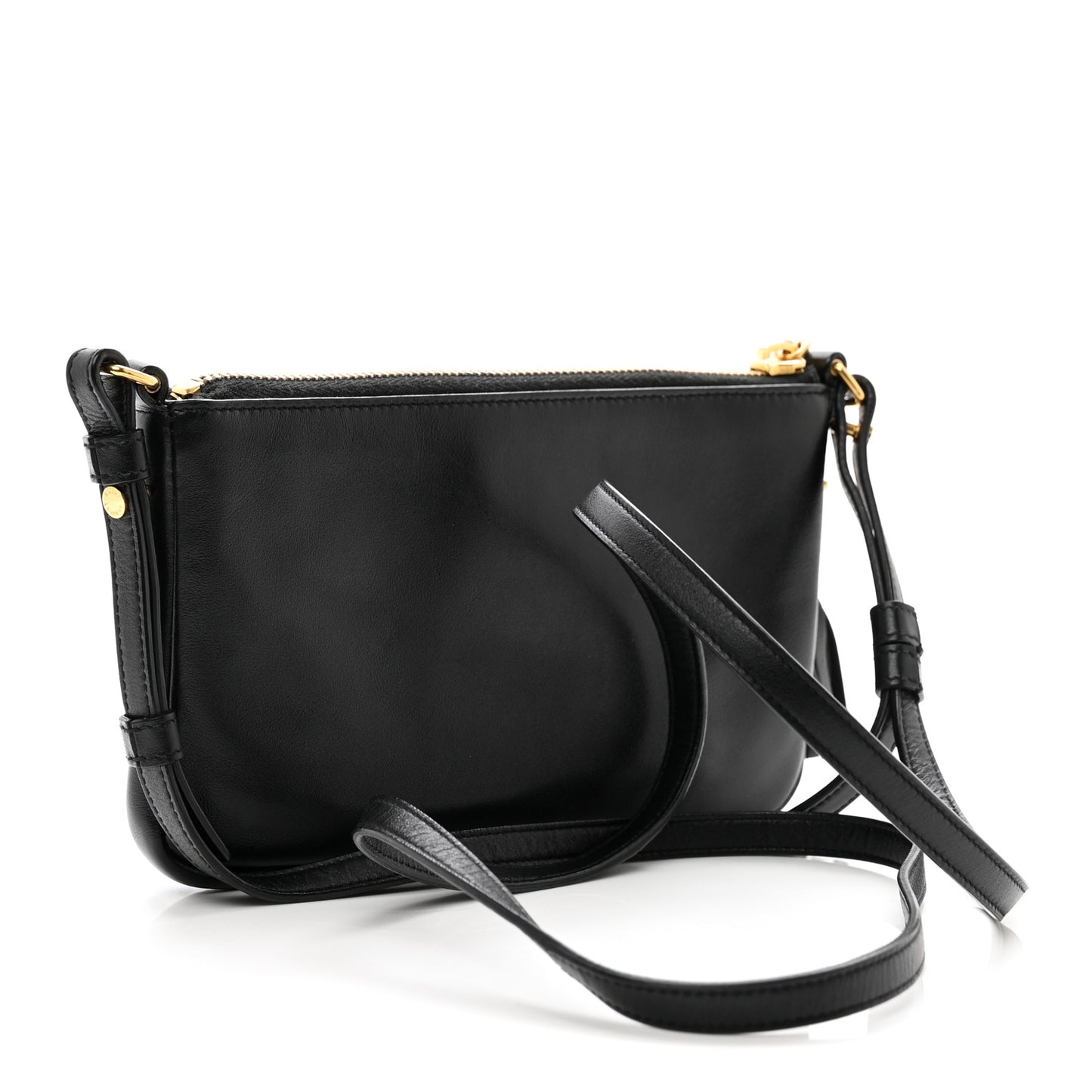 Calfskin Monogram Phone Pouch Crossbody Bag Black