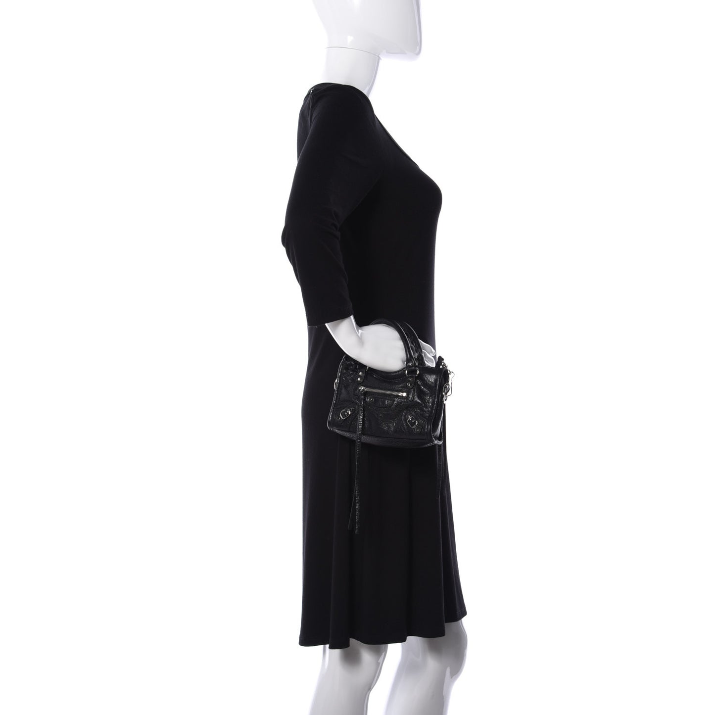 Agneau Classic Silver Hardware Nano City Black