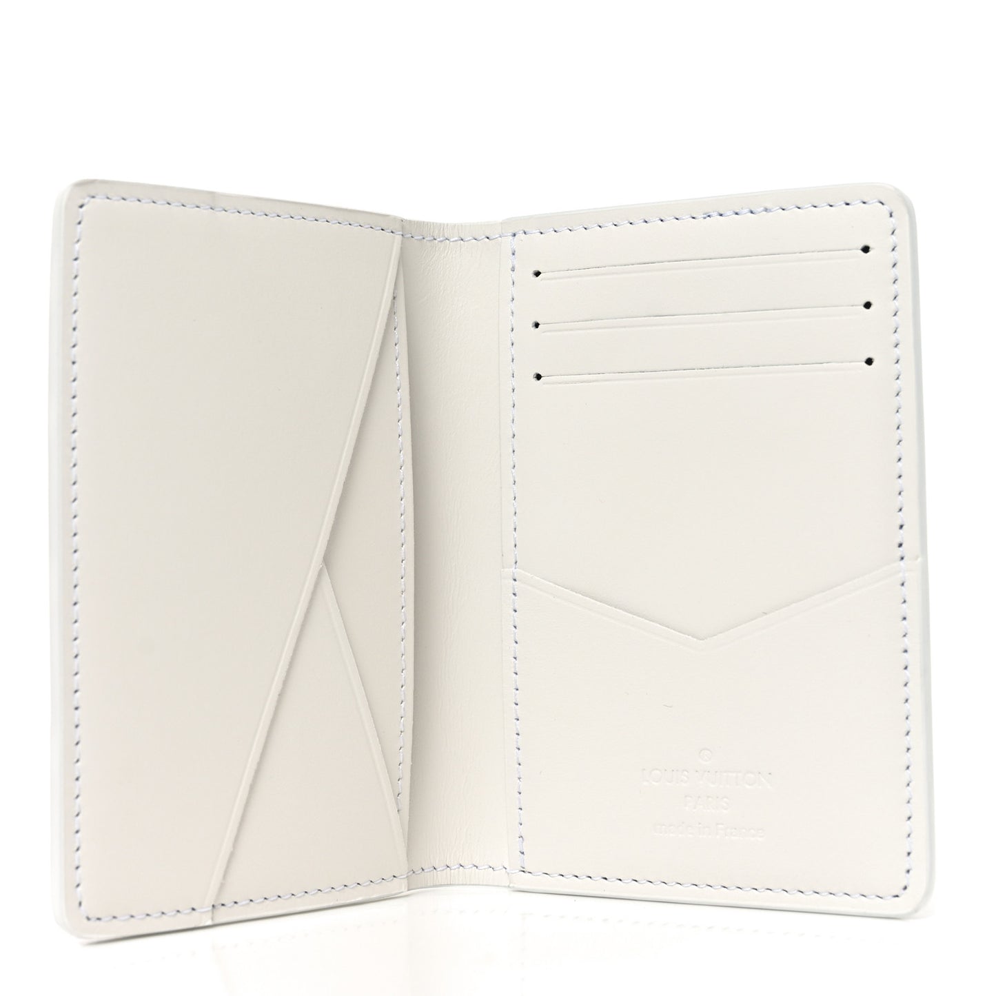 Calfskin Monogram Shadow Pocket Organizer NM White Navy