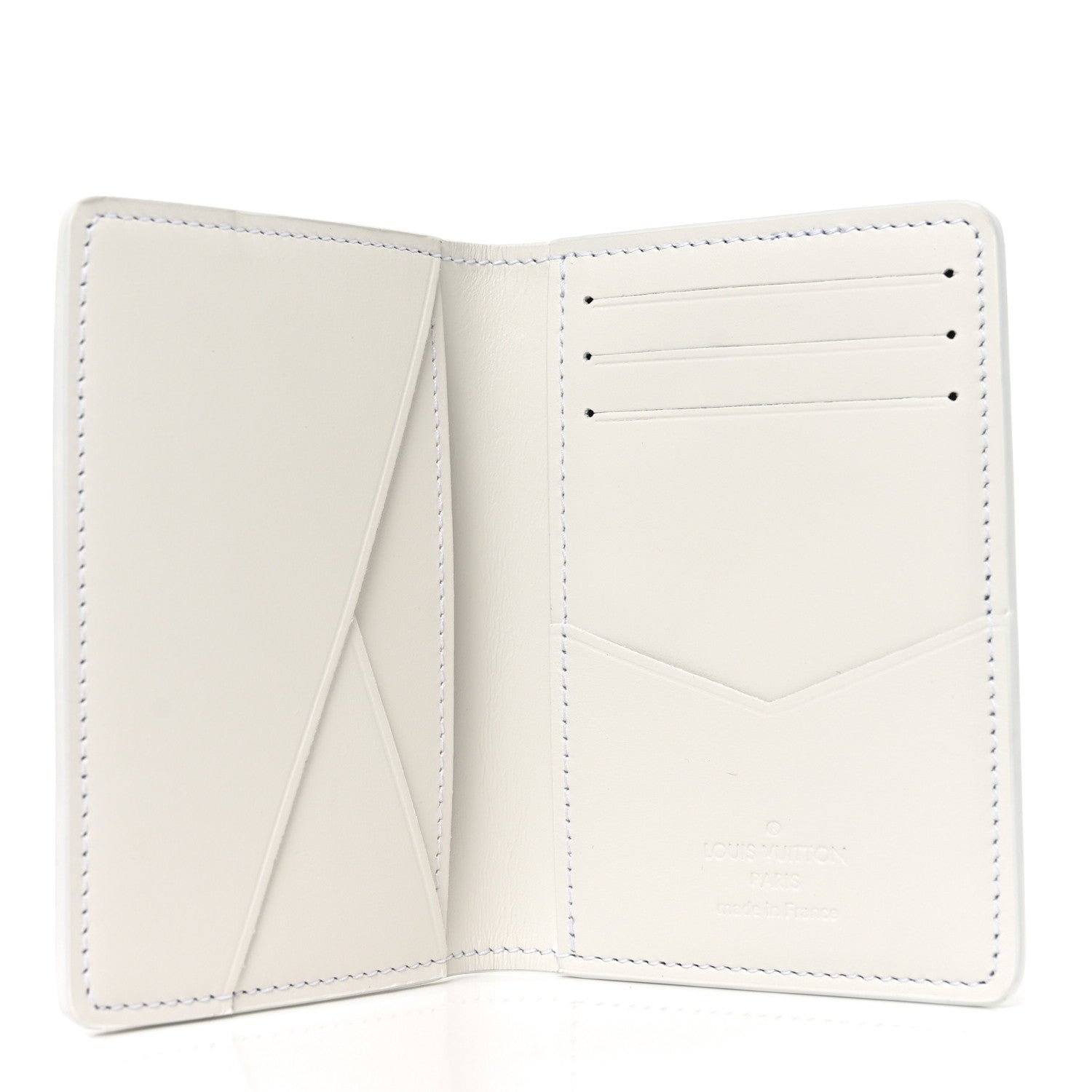 Louis Vuitton Calfskin Monogram Shadow Pocket Organizer NM White Navy 5 of 6