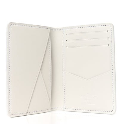 Louis Vuitton Calfskin Monogram Shadow Pocket Organizer NM White Navy 5 of 6