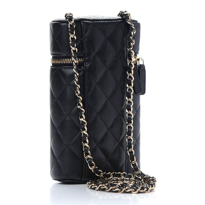Chanel Caviar Quilted Phone Holder With Chain Black 3 of 9