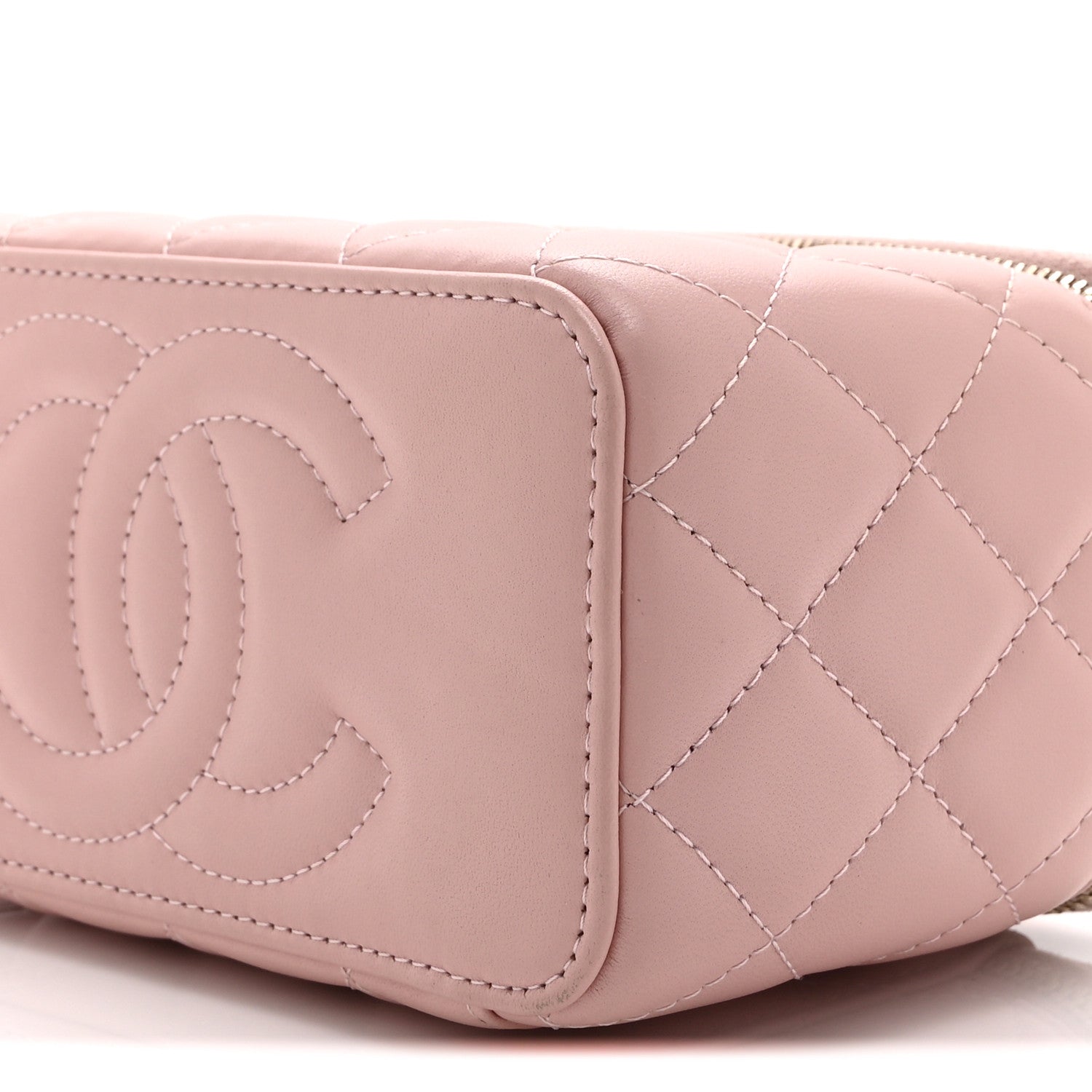 Chanel Caviar Quilted Pearl Enamel Small Vanity Case With Chain Light Pink 11 of 11