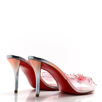 Christian Louboutin PVC Crystal Aqua Strass 80 Mules 38.5 Silver Multicolor 4 of 9