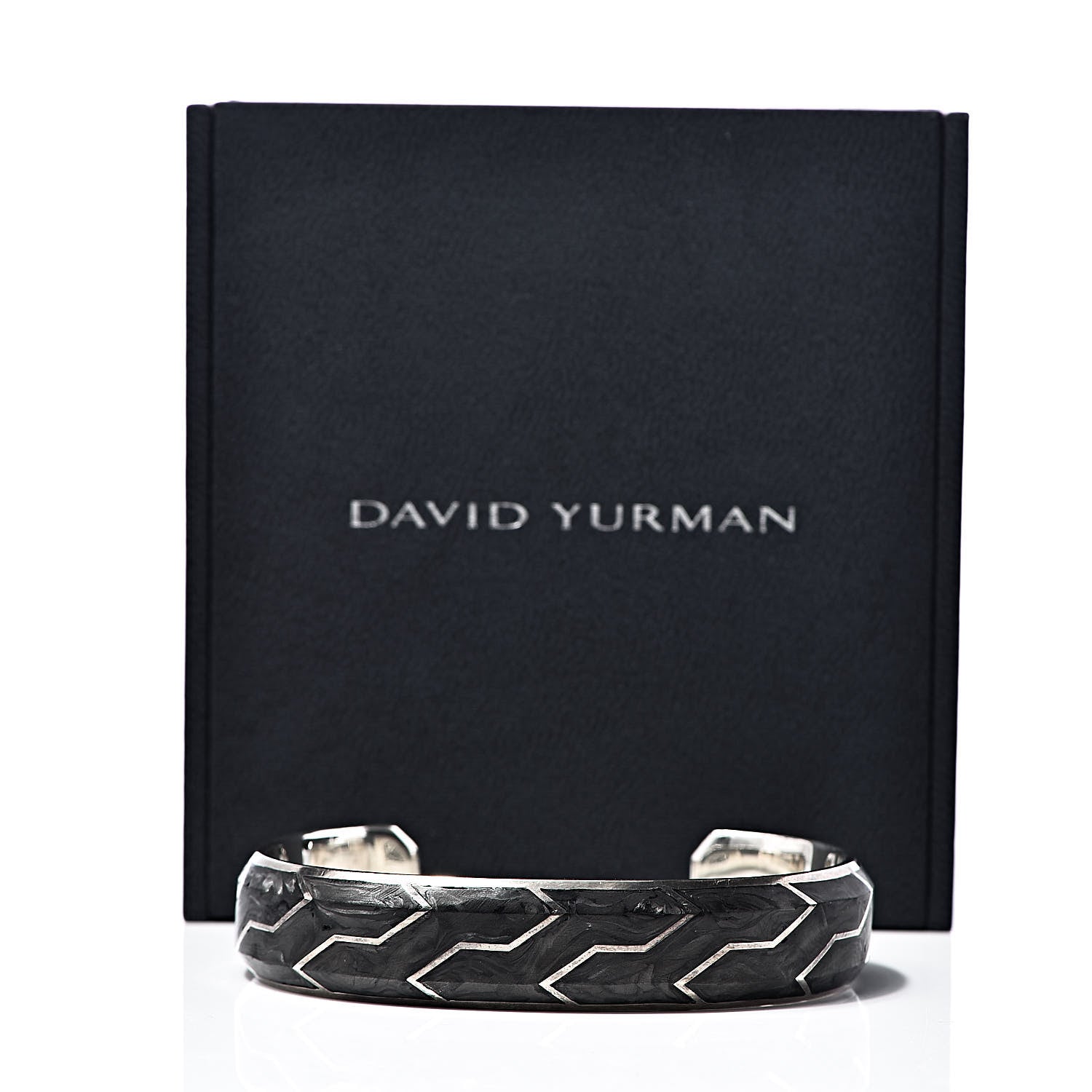 David Yurman Sterling Silver Forged Carbon Mens Cuff Bracelet 5 of 5