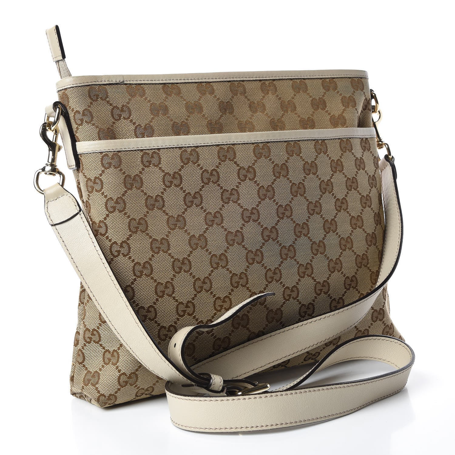 Gucci Monogram Medium Flat Messenger Bag Off White 3 of 11