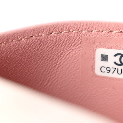 Chanel Calfskin Crocodile Embossed Crococo Card Holder Light Pink 7 of 8