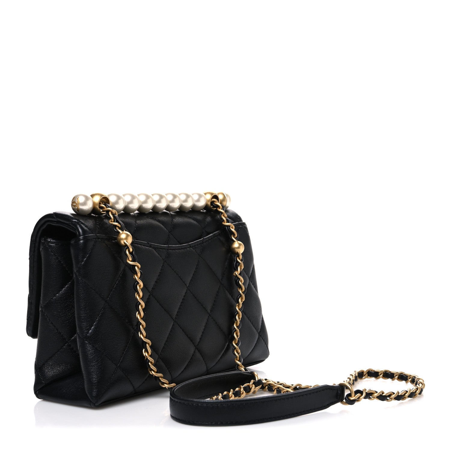 Chanel Lambskin Quilted Chic Pearls Mini Flap Black 3 of 10