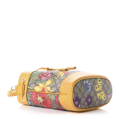 Gucci GG Supreme Monogram Flora Small Ophidia Bucket Bag Beige Multicolor Crop 4 of 11
