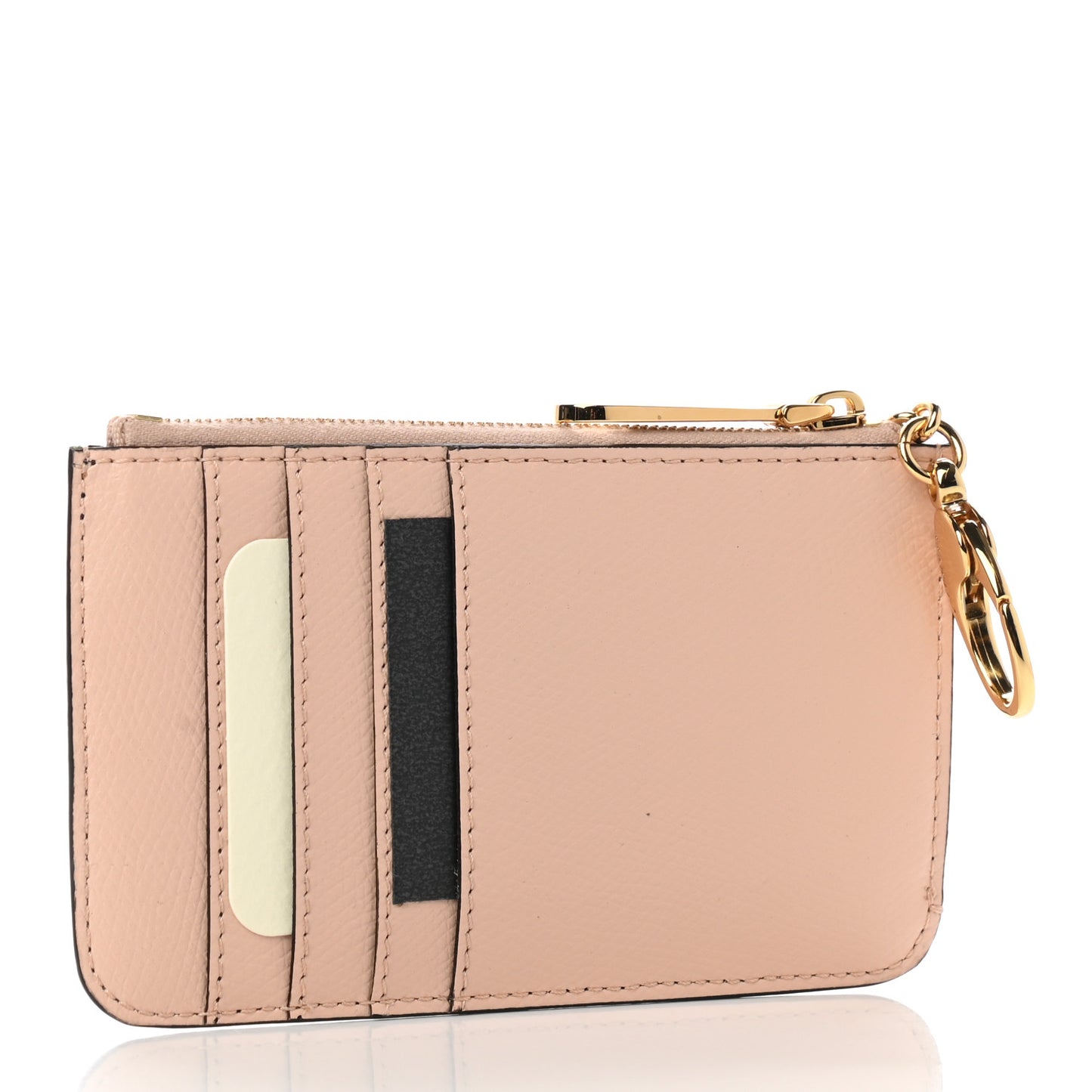 Vitello Cruise F is Fendi Bi-Color FF 1974 Embossed Key Case Pouch Maya Black Light Rose