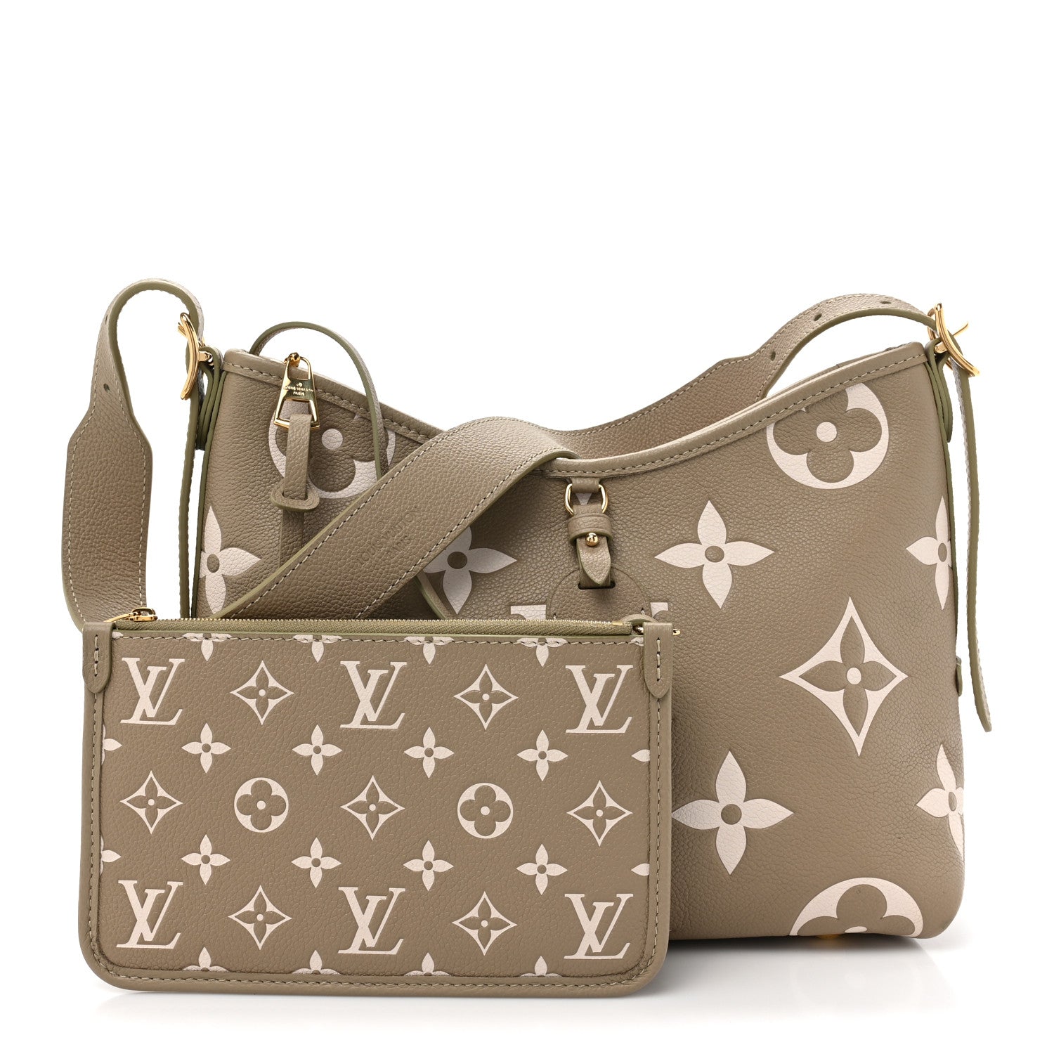 Louis Vuitton Empreinte Monogram Giant CarryAll PM Khaki Creme 3 of 12