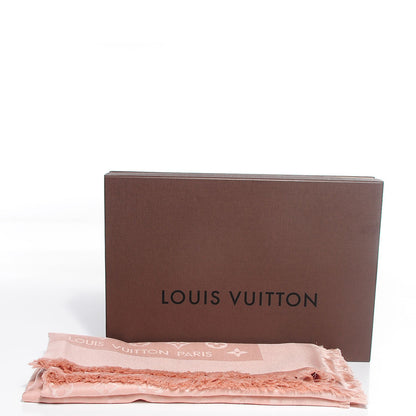 Louis Vuitton Silk Wool Monogram Denim Shawl Rose 6 of 6