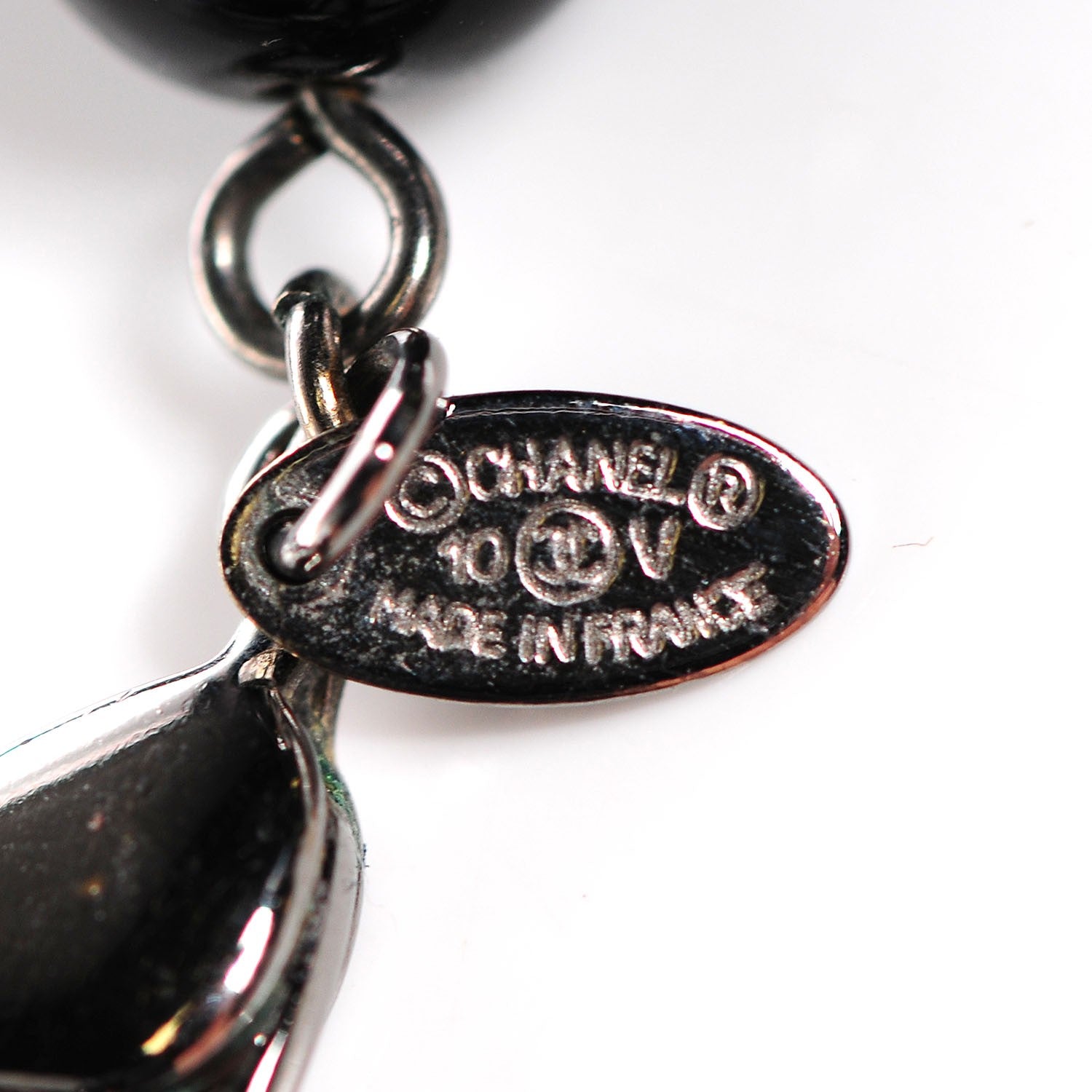 Chanel Ruthenium Beaded CC Long Necklace Black 3 of 4