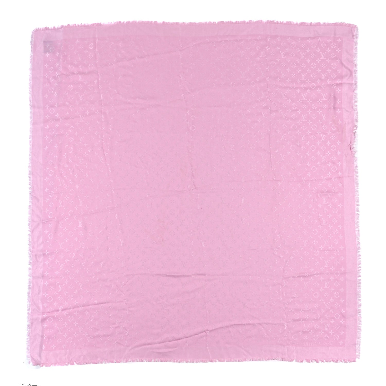Louis Vuitton Silk Wool Monogram Shawl Velvet Rose 1 of 4
