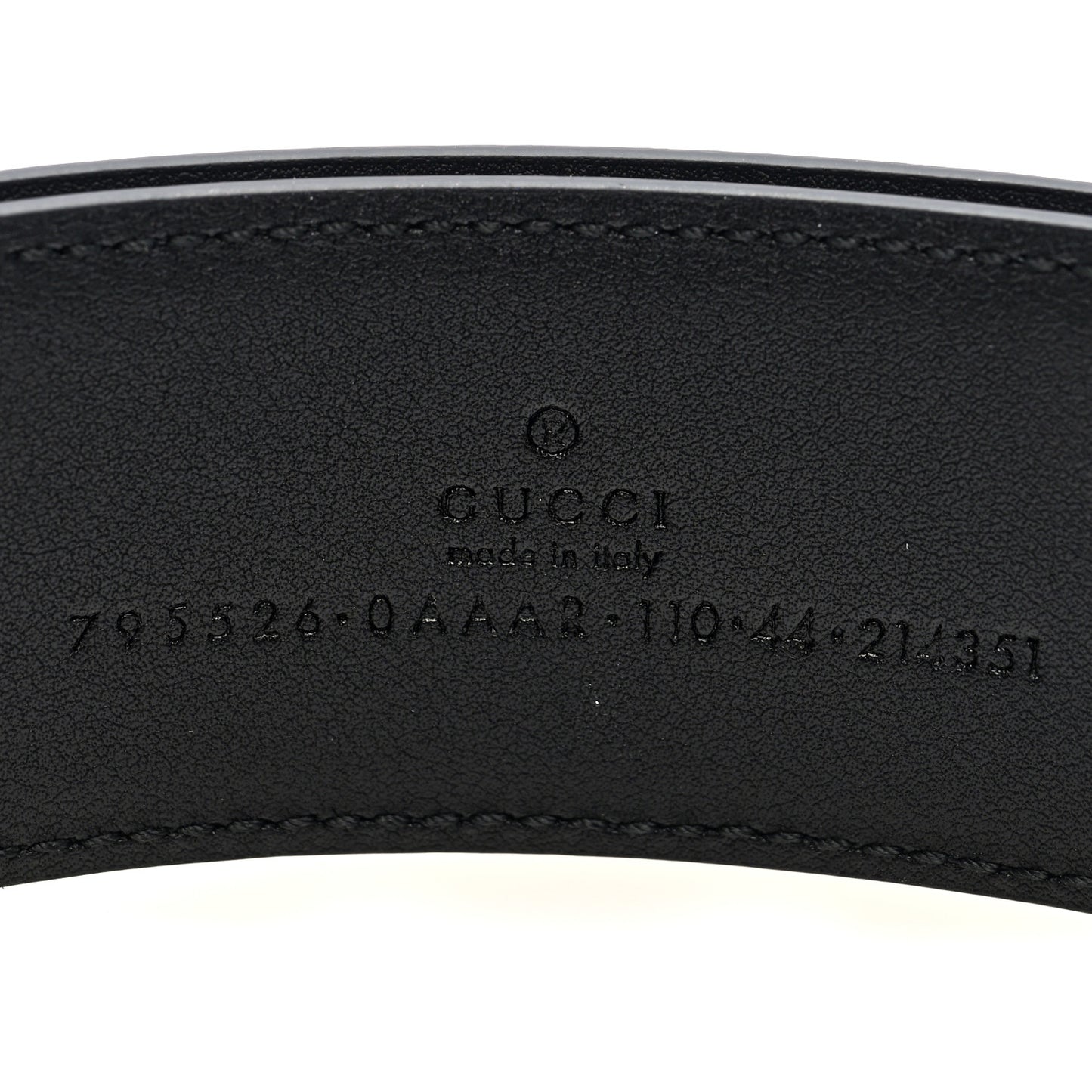 Plutone Calfskin Geometric Double G 40mm Belt 110 44 Black