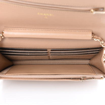 Chanel Caviar Quilted Wallet On Chain WOC Beige 4 of 11