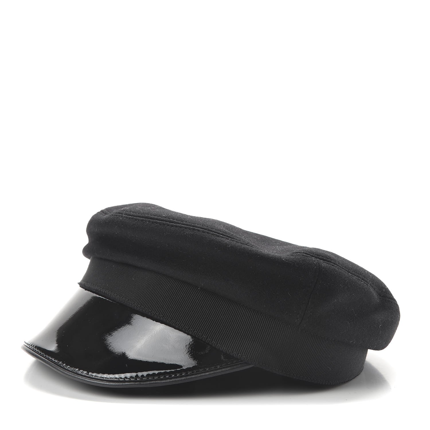 Gucci Patent Felt Newsboy Hat S Black 1 of 7