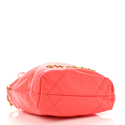 Chanel Shiny Calfskin Quilted Mini Chanel 22 Coral 4 of 9