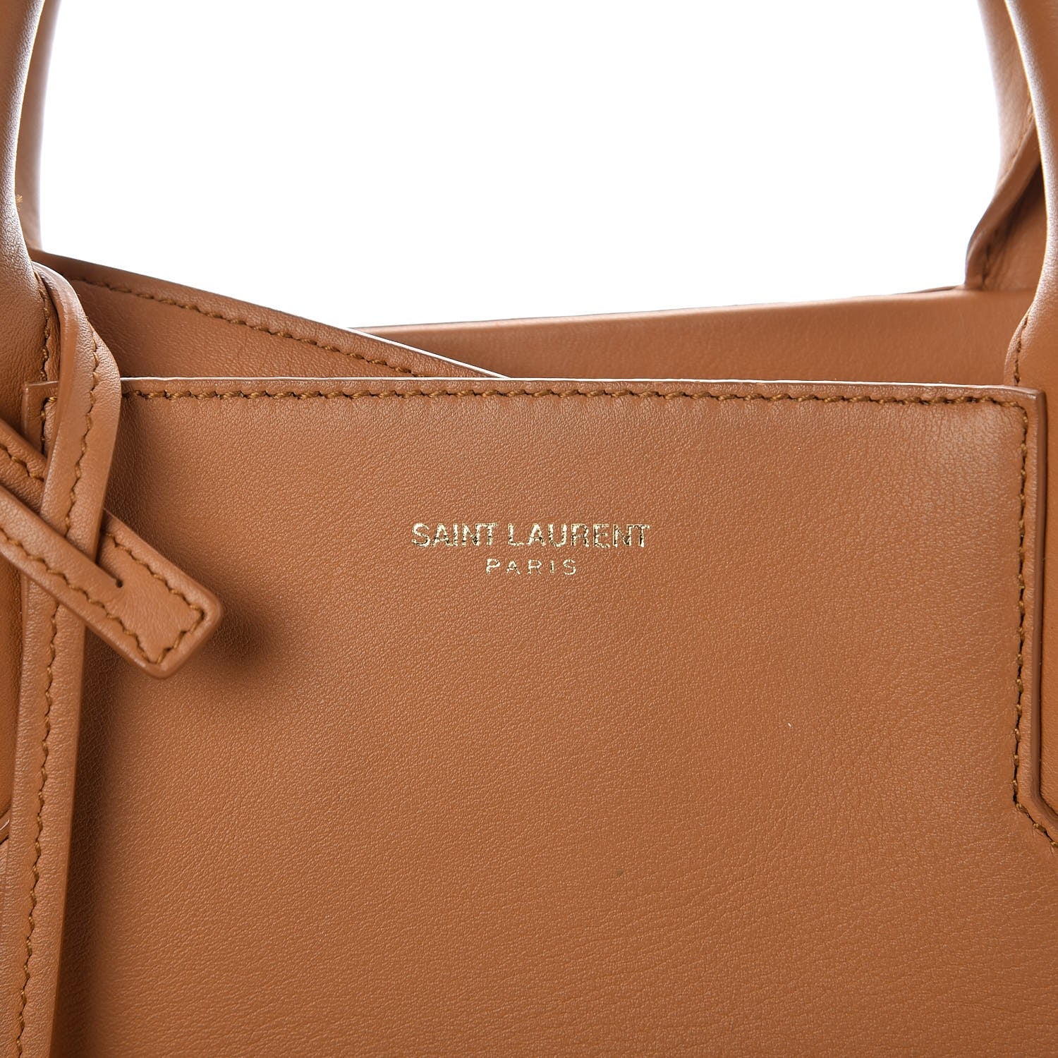 Saint Laurent Calfskin Small Rive Gauche Fringe Tote Tan 14 of 15