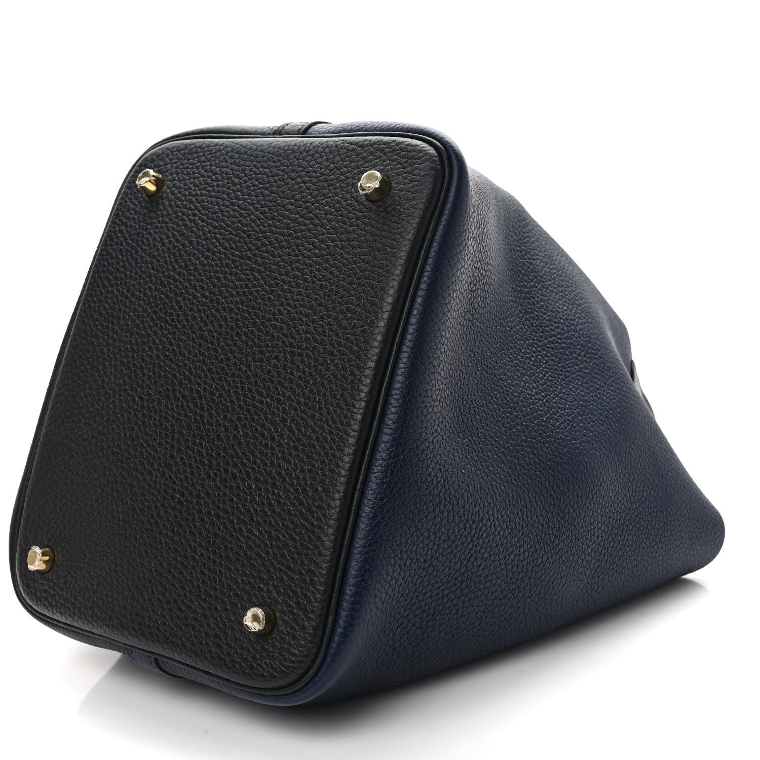 Hermes Taurillon Clemence Casaque Picotin Lock 22 MM Bleu Nuit Black Blue Frida 8 of 11