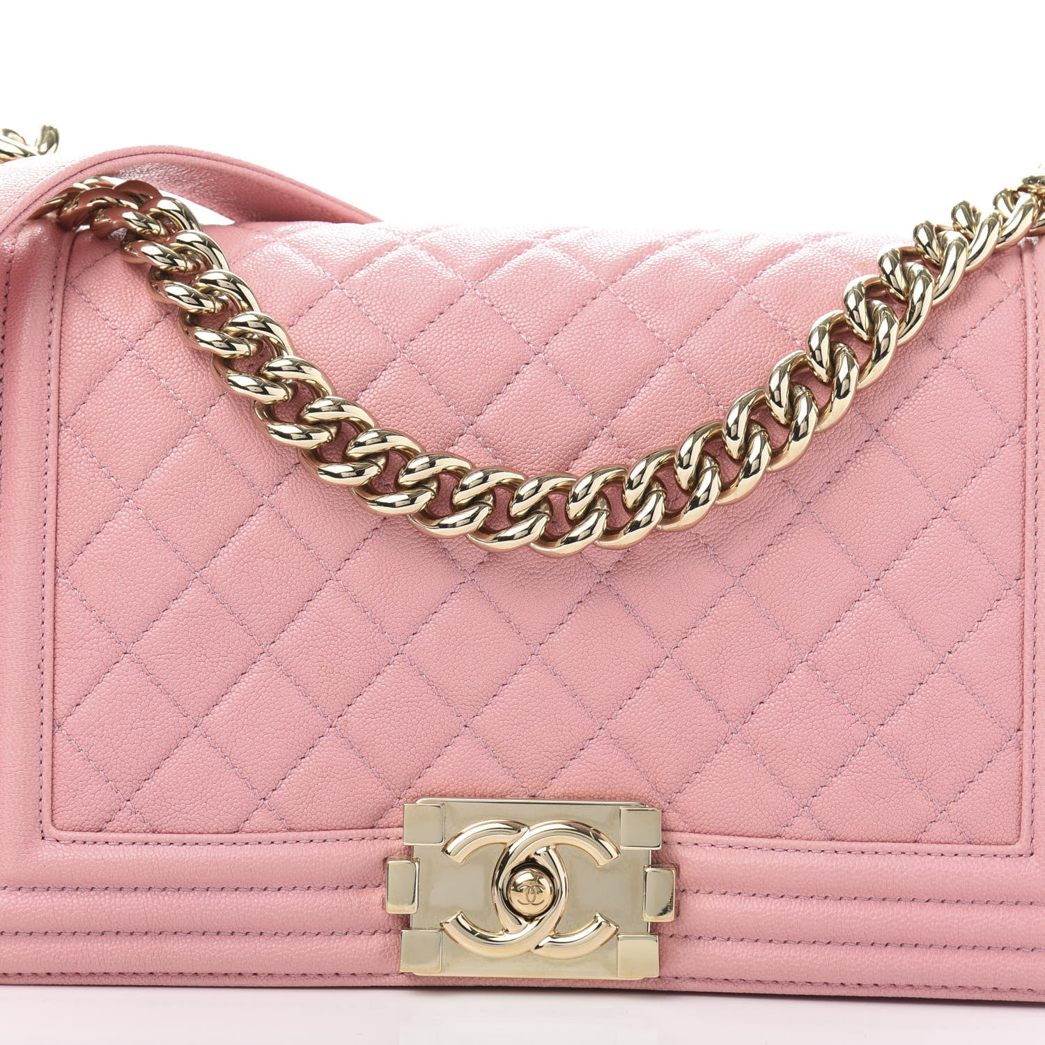 Chanel Caviar Quilted Medium Boy Flap Pink 11 of 12