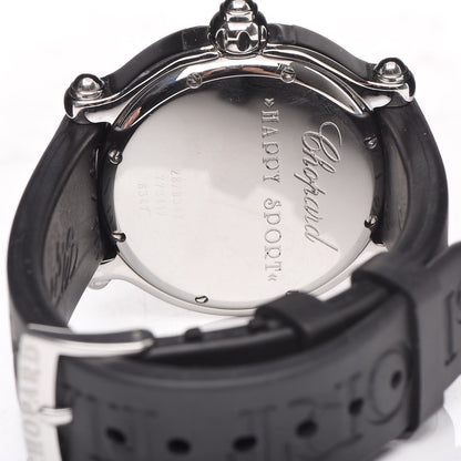 Chopard Stainless Steel Rubber Diamond 38mm Happy Sport Fish Quartz Watch Black 5 of 9