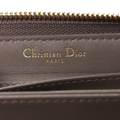 Christian Dior Grained Calfskin Supple Cannage Caro Zip Wallet Taupe 6 of 7
