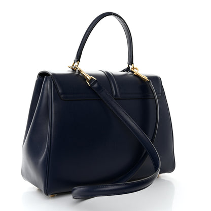 Celine Satinated Calfskin Medium 16 Top Handle Bag Midnight 3 of 9