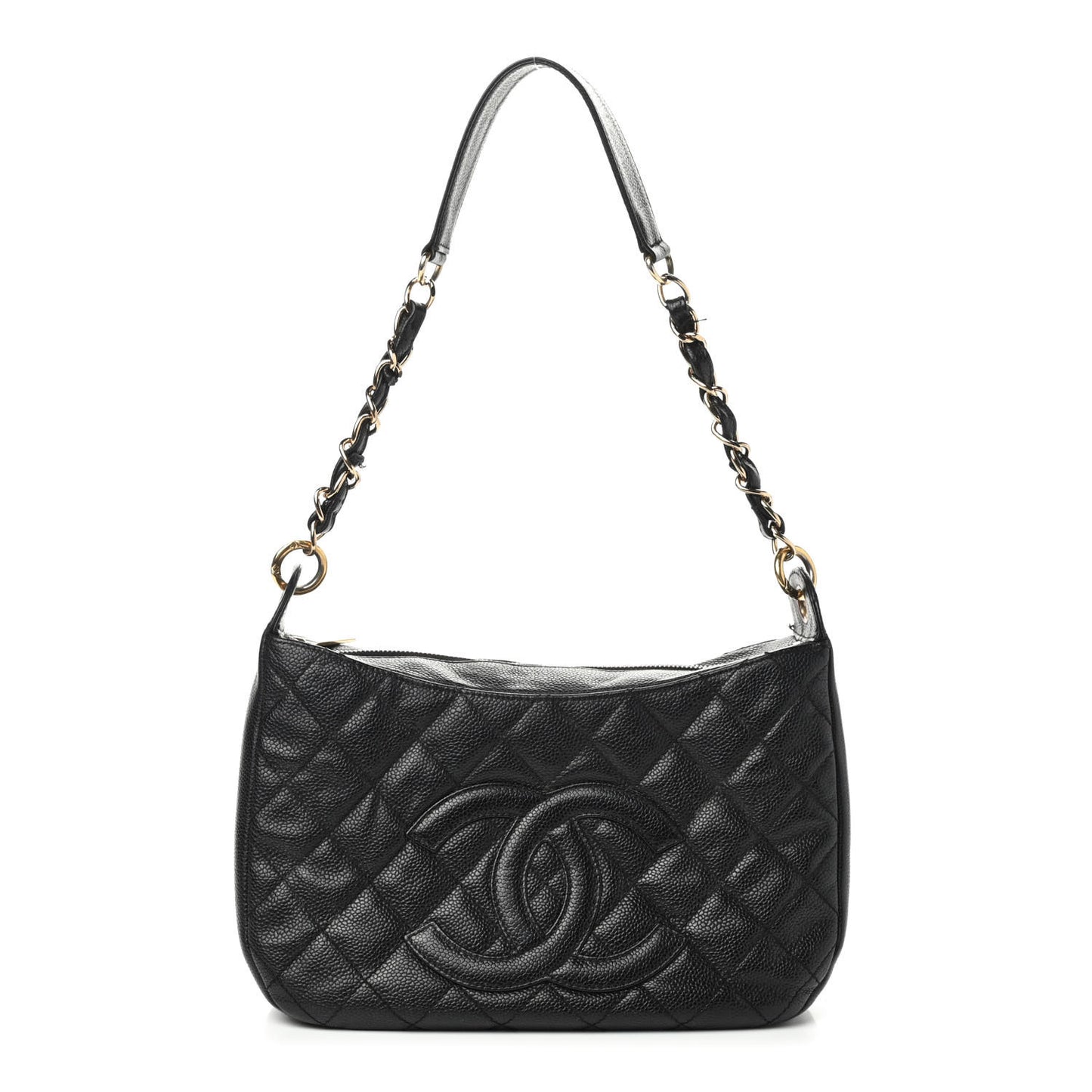 Caviar Quilted Timeless CC Shoulder Bag Black