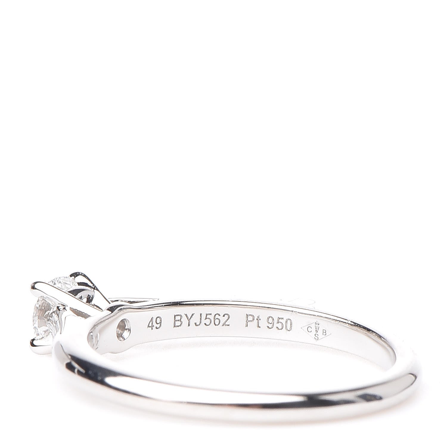 Cartier Platinum Diamond .22ct Solitaire Engagement Ring 49 5 5 of 7