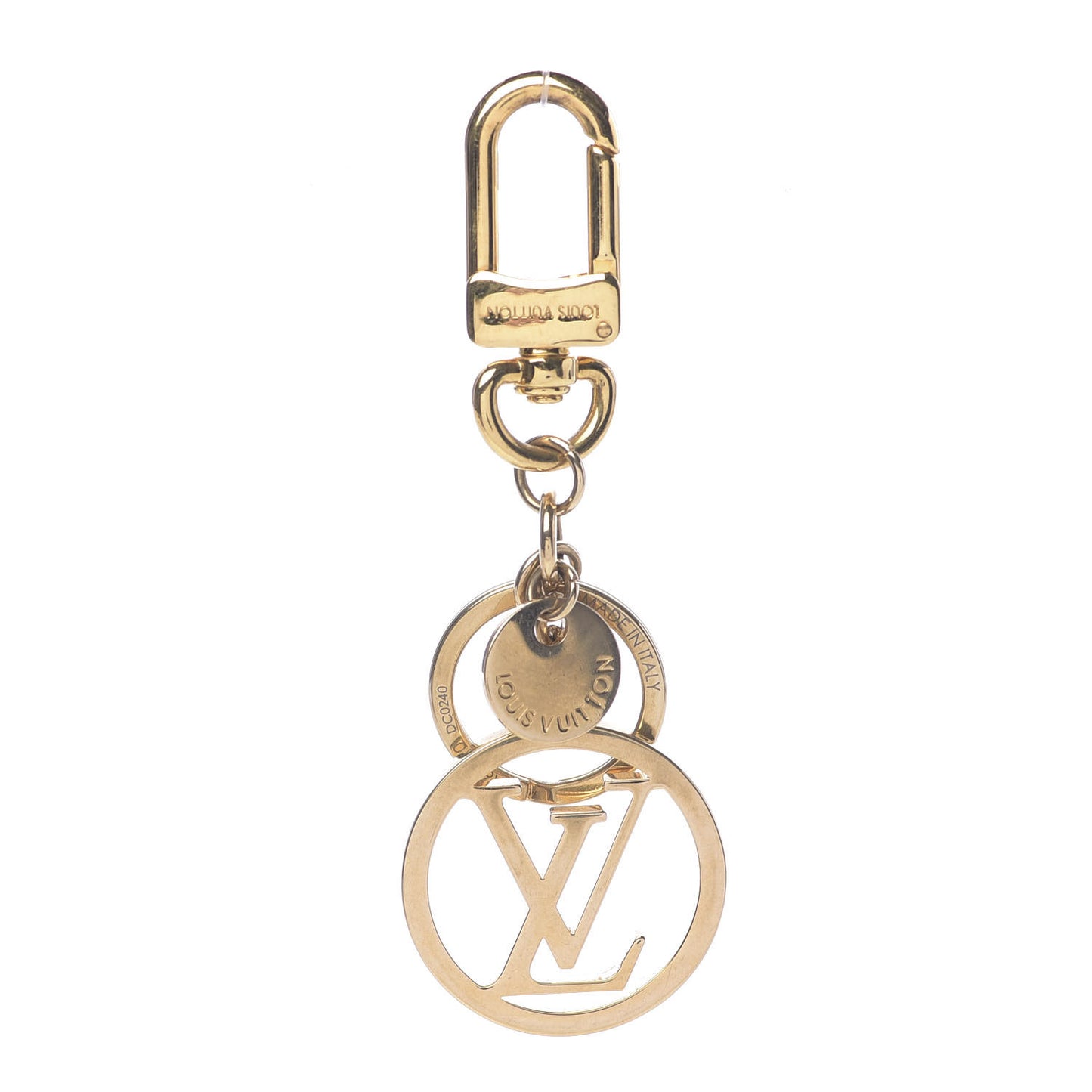 LV Circle Bag Charm Key Holder Gold