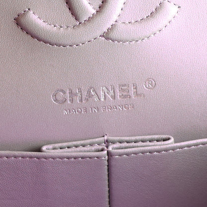 Chanel Iridescent Calfskin Quilted Small Double Flap Light Purple 6 of 10