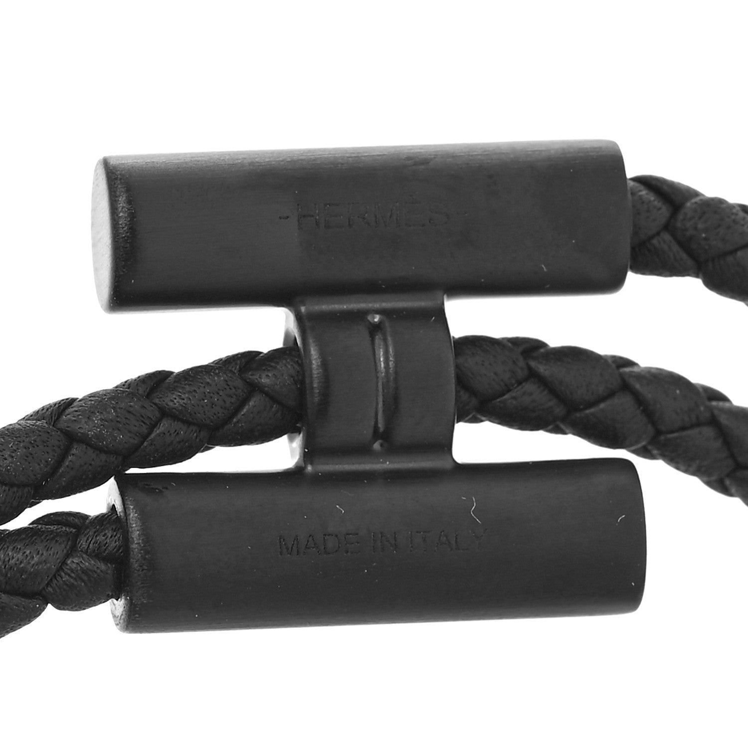 Hermes Swift Double Wrap Cord Tournis Tresse Bracelet T6 Black 4 of 5