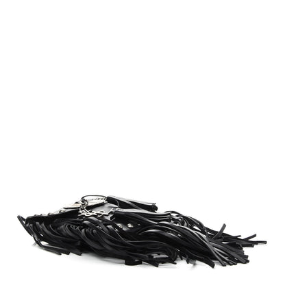 Saint Laurent Calfskin Fringe Small Studded Anita Crossbody Bag Black 4 of 9