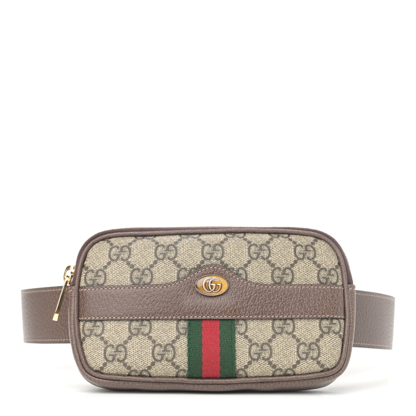 GG Supreme Monogram Web Ophidia Belted iPhone Case 85 34 Dark Brown