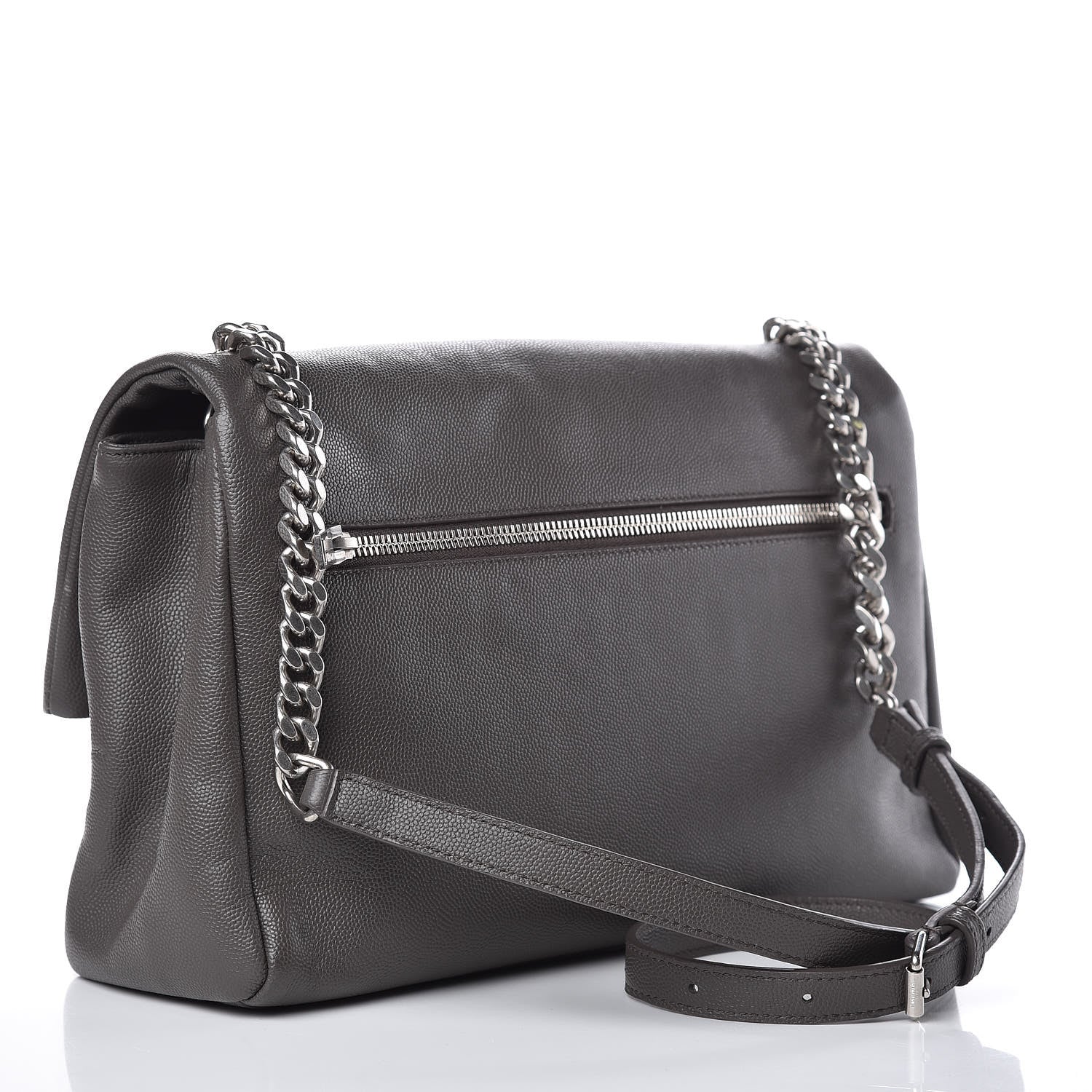 Saint Laurent Grain De Poudre Medium West Hollywood Monogram Fold-Over Earth 3 of 9
