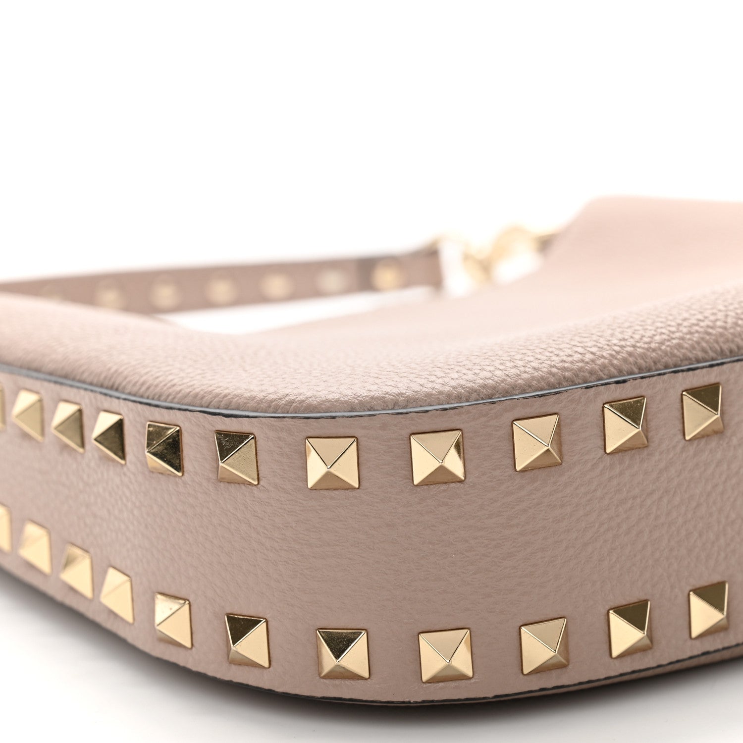 Valentino Garavani Grainy Calfskin Mini Rockstud Hobo Poudre 8 of 10