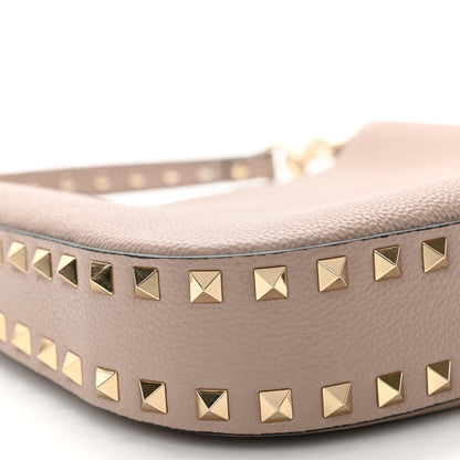Valentino Garavani Grainy Calfskin Mini Rockstud Hobo Poudre 8 of 10