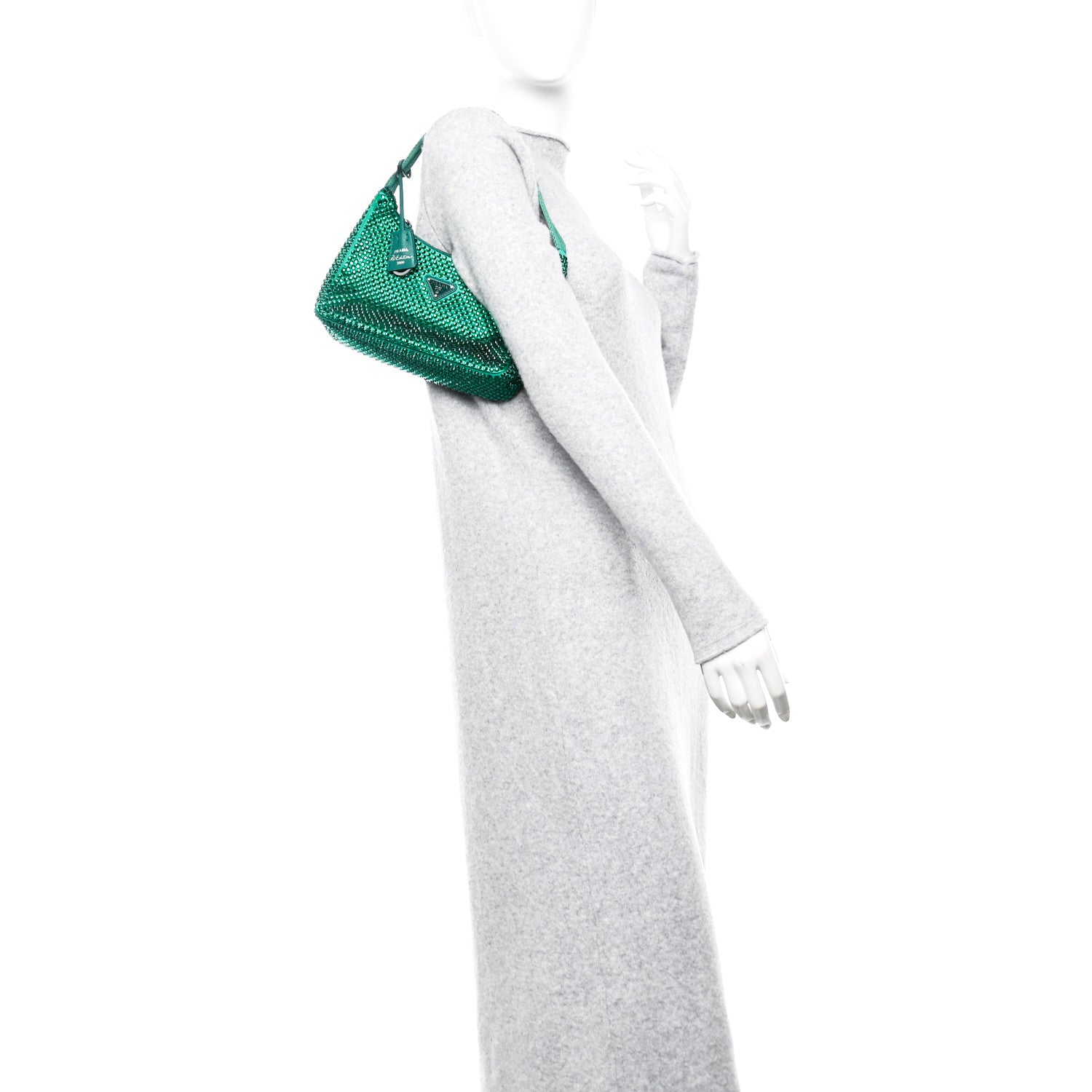 Prada Satin Crystal Mini Re-Edition 2000 Bag Mango 2 of 10