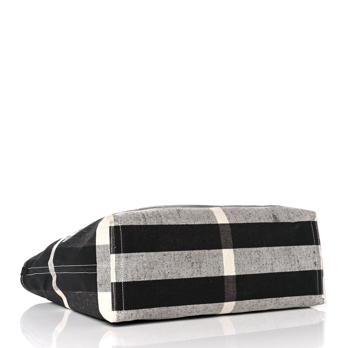 Coated Canvas Mega Check Medium Doodle Tote Black White