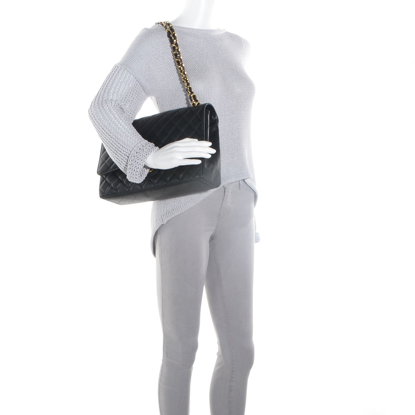 Caviar Maxi Single Flap Black